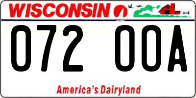 WI license plate 072OOA