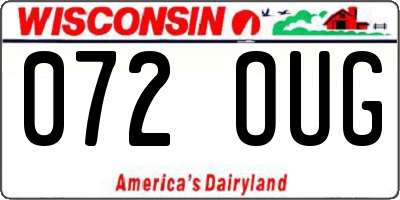 WI license plate 072OUG
