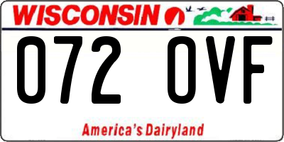 WI license plate 072OVF