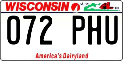 WI license plate 072PHU