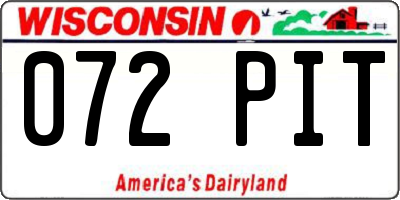 WI license plate 072PIT