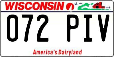 WI license plate 072PIV