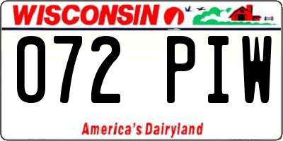 WI license plate 072PIW
