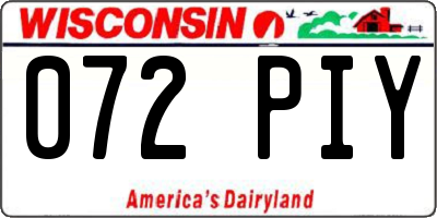WI license plate 072PIY