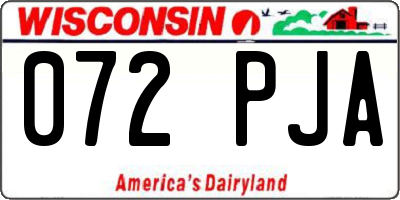 WI license plate 072PJA