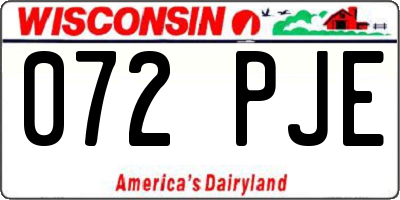WI license plate 072PJE