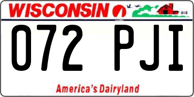 WI license plate 072PJI