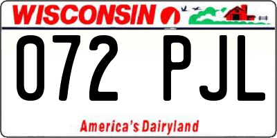 WI license plate 072PJL