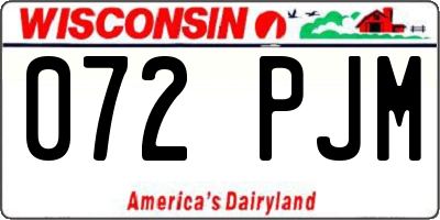 WI license plate 072PJM