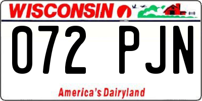WI license plate 072PJN