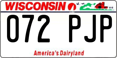 WI license plate 072PJP