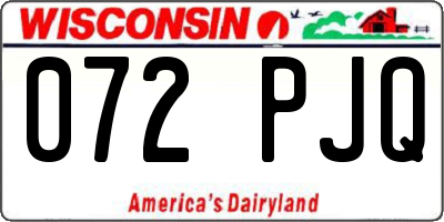 WI license plate 072PJQ
