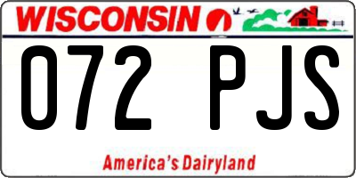 WI license plate 072PJS