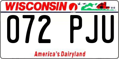 WI license plate 072PJU