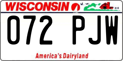 WI license plate 072PJW