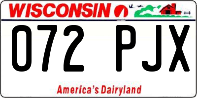 WI license plate 072PJX