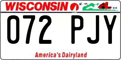 WI license plate 072PJY