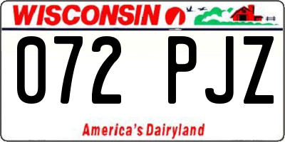 WI license plate 072PJZ