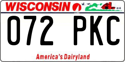 WI license plate 072PKC
