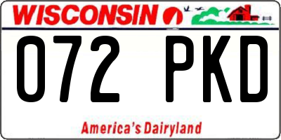 WI license plate 072PKD