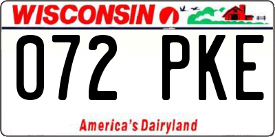 WI license plate 072PKE