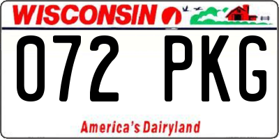 WI license plate 072PKG