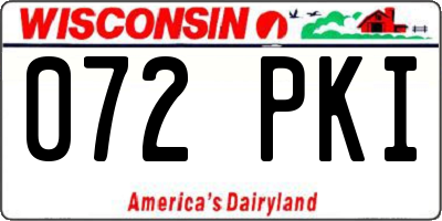 WI license plate 072PKI
