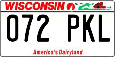 WI license plate 072PKL