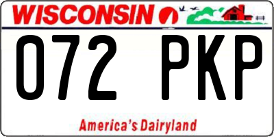 WI license plate 072PKP