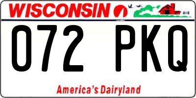 WI license plate 072PKQ
