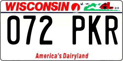 WI license plate 072PKR