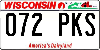 WI license plate 072PKS