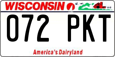 WI license plate 072PKT