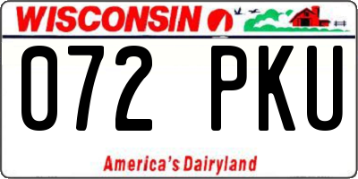 WI license plate 072PKU