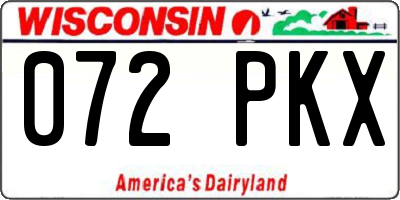 WI license plate 072PKX