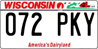 WI license plate 072PKY