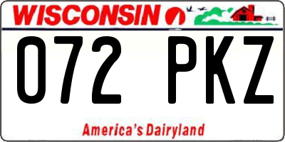 WI license plate 072PKZ