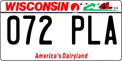 WI license plate 072PLA