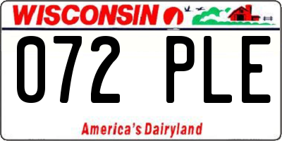 WI license plate 072PLE