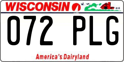WI license plate 072PLG