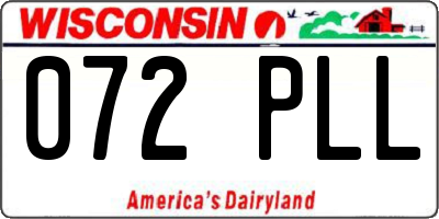 WI license plate 072PLL