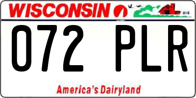 WI license plate 072PLR