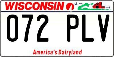 WI license plate 072PLV