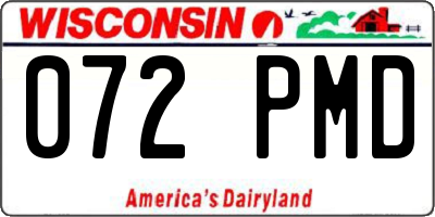 WI license plate 072PMD