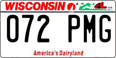 WI license plate 072PMG