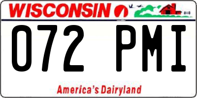 WI license plate 072PMI