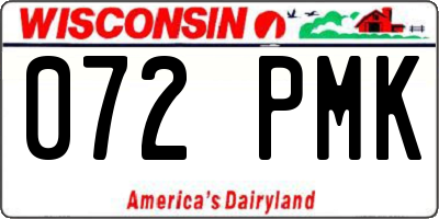 WI license plate 072PMK