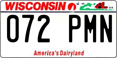 WI license plate 072PMN