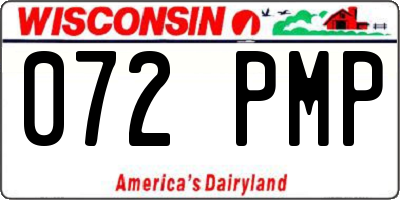 WI license plate 072PMP
