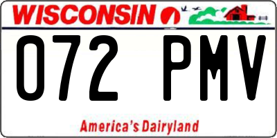 WI license plate 072PMV